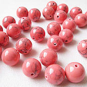 Материалы для творчества handmade. Livemaster - original item Howlite 12 mm, coral beads. Handmade.