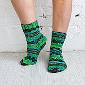 Men's wool socks, winter warm socks, green softwood socks