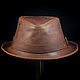 Кожаная шляпа трилби TRL-04. Шляпы. Bluggae Custom Headwear. Ярмарка Мастеров.  Фото №4