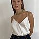 T-shirt made of viscose silk in pearl color, Tanks, Moscow,  Фото №1