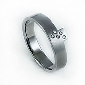 Украшения handmade. Livemaster - original item Titanium ring with diamonds. Handmade.