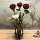 3 кованые розы в кованой вазе, Цветы, Ярославль,  Фото №1