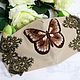 Face mask with embroidery butterfly brown Pink butterfly, Protective masks, Moscow,  Фото №1