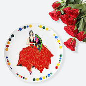 Сувениры и подарки handmade. Livemaster - original item Decorative plate on the wall Eva as a gift for March 8. Handmade.