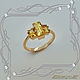 Ring 'BAGUETTE' gold 585 with natural citrines, Rings, St. Petersburg,  Фото №1