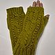 Knitted mittens 159, olive S. Mitts. HOBBIMANIYA. Online shopping on My Livemaster.  Фото №2