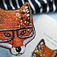Заказать Брошь лиса в очках. Sofi brooches. Ярмарка Мастеров. . Брошь-булавка Фото №3