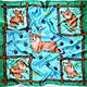 Заказать Шелковый платок с мультяшными корги. Рената Абдуллина (Renata-batik). Ярмарка Мастеров. . Платки Фото №3