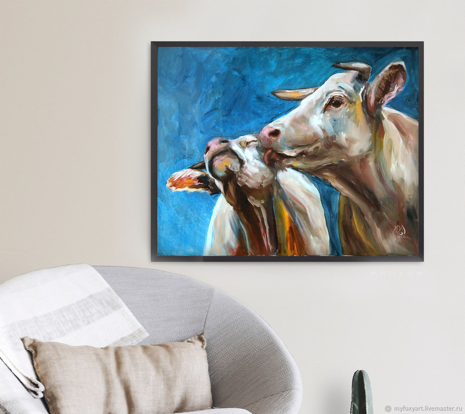 Коровы, картина с коровами, картина в гостиную 40x50 см в интернет ...