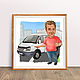 A gift for a man, friend, boyfriend, husband, driver. The picture is a cartoon, Caricature, Vologda,  Фото №1