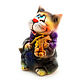 Order Ceramic figurine 'Cat with violin'. aboka. Livemaster. . Figurine Фото №3