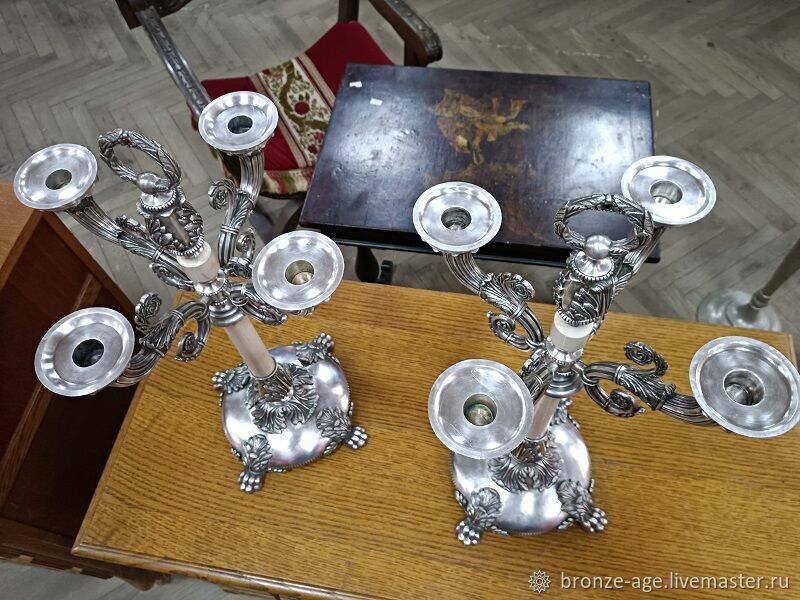 Бронзовые канделябры посеребрённые купить в интернет-магазине Ярмарка ...