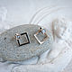 Серьги из белого золота 750 с бриллиантами принцесса. Серьги-пусеты. 8jewel. Ярмарка Мастеров.  Фото №5