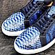 Sneakers made of genuine python leather and calfskin, in blue. Training shoes. SHOES&BAGS. My Livemaster. Фото №6