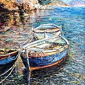Картины и панно handmade. Livemaster - original item Oil painting Boats.. Handmade.