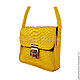 Сумочка из кожи питона BARBIE в желтом цвете. Классическая сумка. Экзотик-мастерская Python Fashion. Интернет-магазин Ярмарка Мастеров.  Фото №2