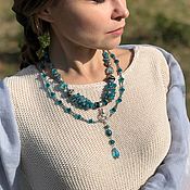 Украшения handmade. Livemaster - original item Necklace: stylish decoration, turquoise necklace, unusual decoration. Handmade.