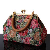 Сумки и аксессуары handmade. Livemaster - original item Bag with clasp: Women`s Travel Bag Retro Vintage Roses, Tapestry. Handmade.
