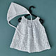A gift for a newborn: a sundress for a girl and a cap, white, Gift for newborn, Cheboksary,  Фото №1