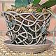 Planters `Jasper`. Braided ceramic and ceramic flowers Elena Zaichenko
