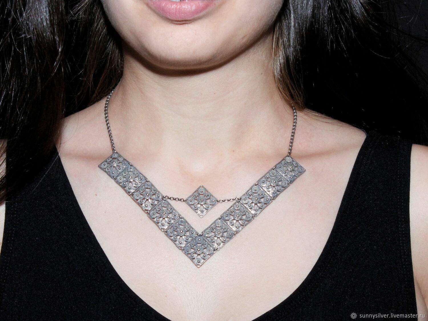 Necklace V-shaped 925 Sterling silver APS0010, Necklace, Yerevan,  Фото №1