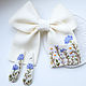 Bow Hairpin Ivory Linen - Embroidery wildflowers. Hairpins. annetka-ann (annetka-ann). My Livemaster. Фото №4