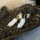 Earrings with natural pearls. Earrings gold, Earrings, Novosibirsk,  Фото №1