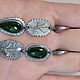 Серьги с хромдиопсидом, серебро 925, латунь. Серьги классические. EMerald Jewelry. Ярмарка Мастеров.  Фото №4
