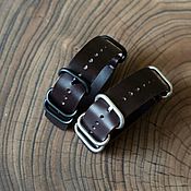 Украшения handmade. Livemaster - original item Men`s Leather Watchband for ZULU (NATO strap) Chocolate. Handmade.