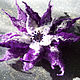 Брошь валяная "Purple flower", Брошь-булавка, Москва,  Фото №1