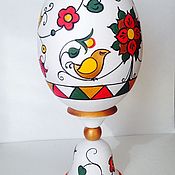 Елочный шар деревянный с росписью