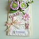 The handmade card with lace. Flowers from polymer clay. Cards. Olga-art-flower. My Livemaster. Фото №4
