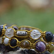 Personal Talisman bracelet, stones and dzi bead AVENTURINE DRAGON
