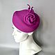 Pill hat in retro style fuchsia, Hats1, Moscow,  Фото №1