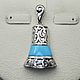Silver pendant with natural turquoise, Pendants, Moscow,  Фото №1