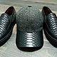 Slip-ons and a baseball cap made of Python leather and grey tweed, in stock!. Slip-ons. SHOES&BAGS. My Livemaster. Фото №4