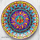 "Пламенный цветок" декоративная тарелка с ручной росписью, Тарелки, Краснодар,  Фото №1