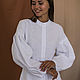 Linen dress with a white stand-up collar. Dresses. molinialife. My Livemaster. Фото №4