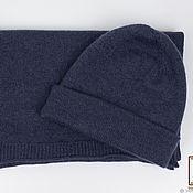 Аксессуары handmade. Livemaster - original item Double cashmere beanie hat and scarf (100% cashmere, unisex model). Handmade.