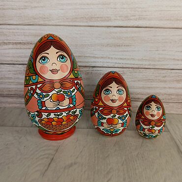 Русский стиль ручной работы. Ярмарка Мастеров - ручная работа Матрёшка яйцо трёхместная. Ручная авторская роспись.. Handmade.