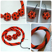 Украшения handmade. Livemaster - original item Kit orange CAVIAR (necklace, bracelet, earrings). Handmade.