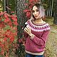 Свитер женский с орнаментом и круглой кокеткой Исландия. Свитеры. Lenasana Вязание на заказ. Ярмарка Мастеров.  Фото №5