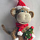 Master class on crochet Christmas monkey symbol 2016. Knitting patterns. rovnye petelki. Online shopping on My Livemaster.  Фото №2