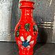 Винтаж: Ваза «Red with flowers» Германия .80-е годы . Керамика.Ручная работа . Вазы винтажные. RETRO GALLERY NATALIGOR. Ярмарка Мастеров.  Фото №4