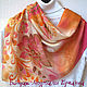 Shawls: batik 'Firebird' natural silk. Shawls1. Handpainted silk by Ludmila Kuchina. My Livemaster. Фото №5