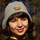 Order Crochet  Gray hat, golden rose brooch, cloche hat, women's hat. Джемпера, шапки, палантины от 'Azhurles'. Livemaster. . Hats1 Фото №3
