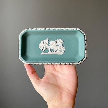 Винтаж ручной работы. Ярмарка Мастеров - ручная работа WEDGWOOD редкое зелёное блюдце Асклепий,  Англия, 1980 г.. Handmade.