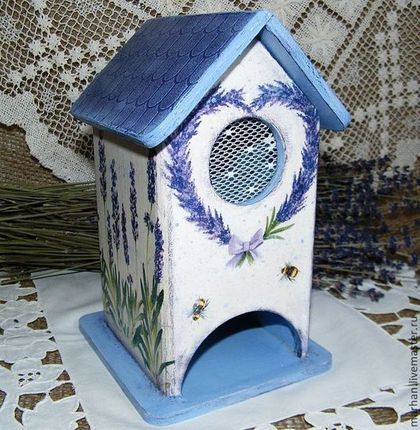 Чайный домик, для чая, для чайных пакетиков, Декупаж для кухни, для чаепития, подарок хозяйке, кухонный интерьер, интерьер кухни, лаванда, лаванда Декупаж