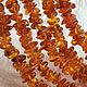 Beads from solid polished Baltic amber, color is Tea, 88 cm, Necklace, Kaliningrad,  Фото №1