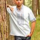 Современная мужская вышиванка с коротким рукавом. Рубашки мужские. Etno Moda. Интернет-магазин Ярмарка Мастеров.  Фото №2